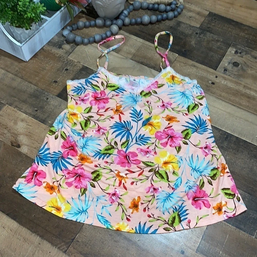 Cozy‎ Rozy cami NEW pj top spaghetti strap floral lace